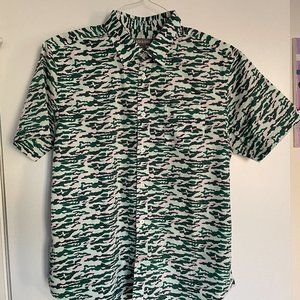 NEW WITH TAGS short sleeve shirt green retro Large
